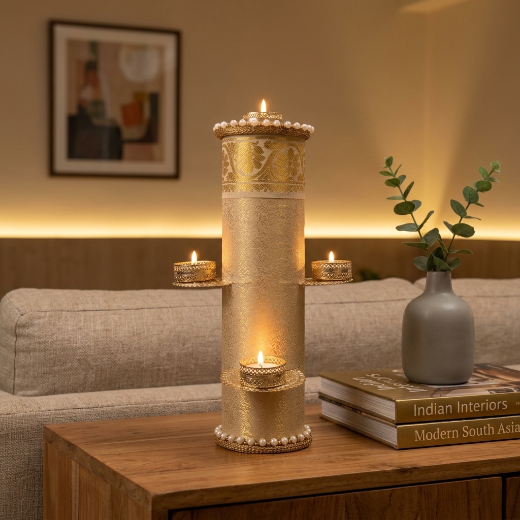 Lamp 9 Champagne Brocade